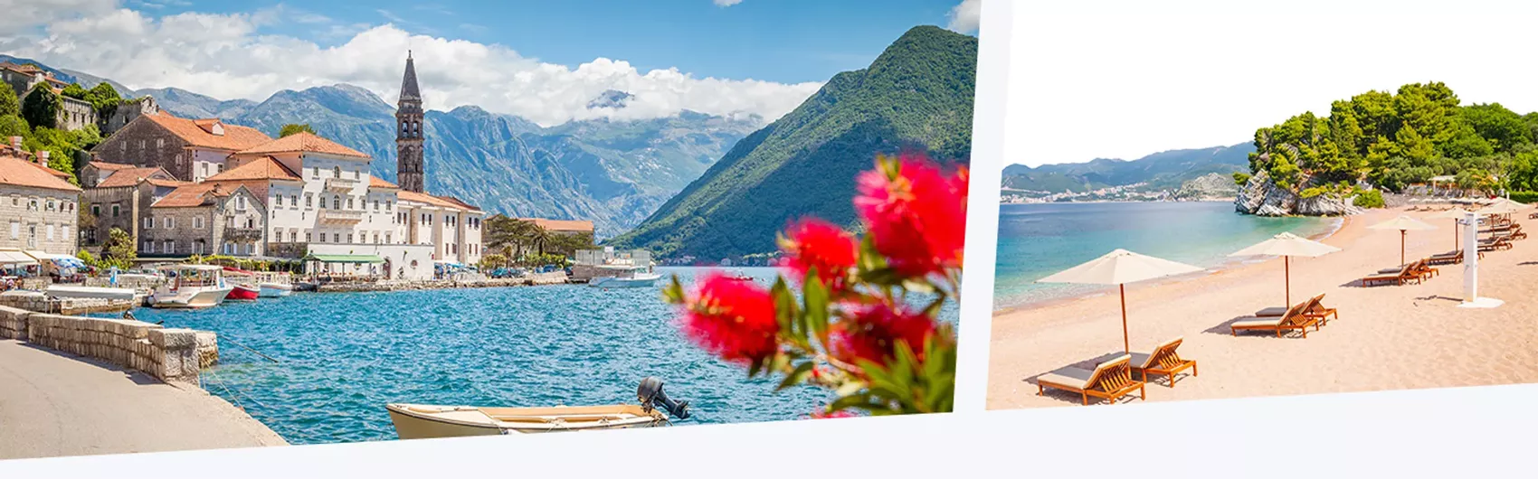Panorama-Aufnahme von einer Stadt an einem See in Montenegro