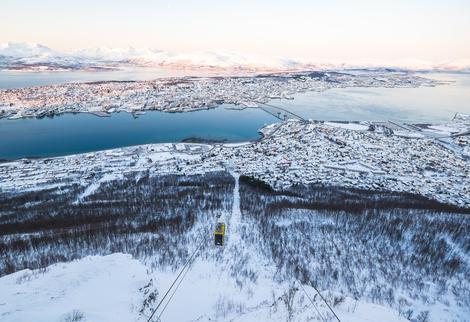 Seilbahn auf den Fjellheisen bei Tromsø