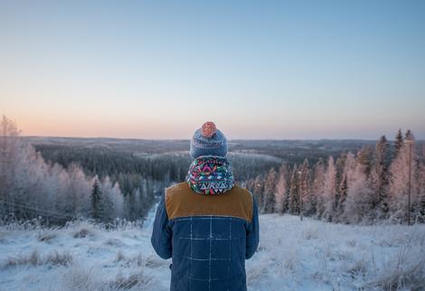 Blick über die finnische Winterlandschaft