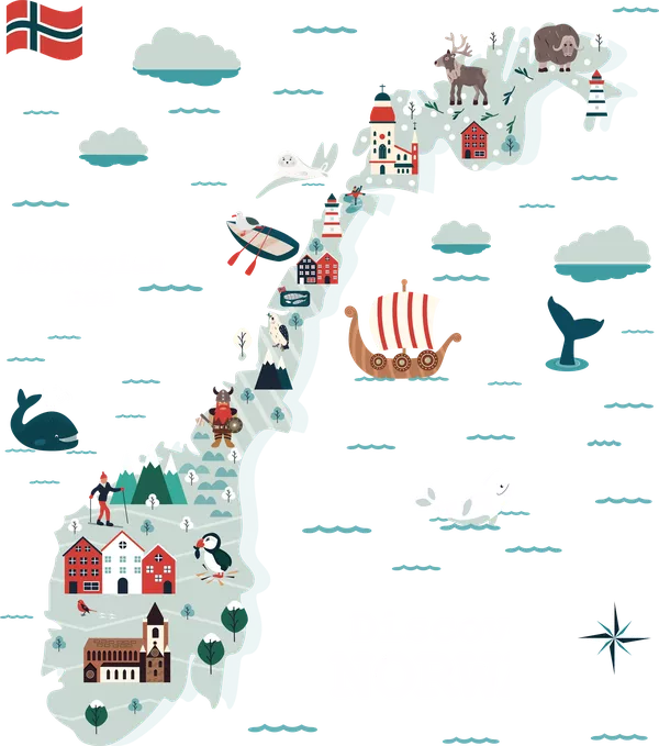 illustrierte Land von Norwegen